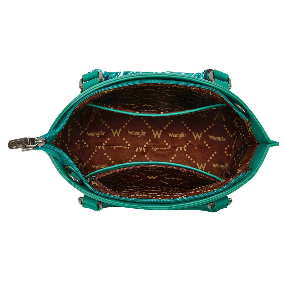Wrangler Braided Paisley Bandana Tote Bag - Turquoise