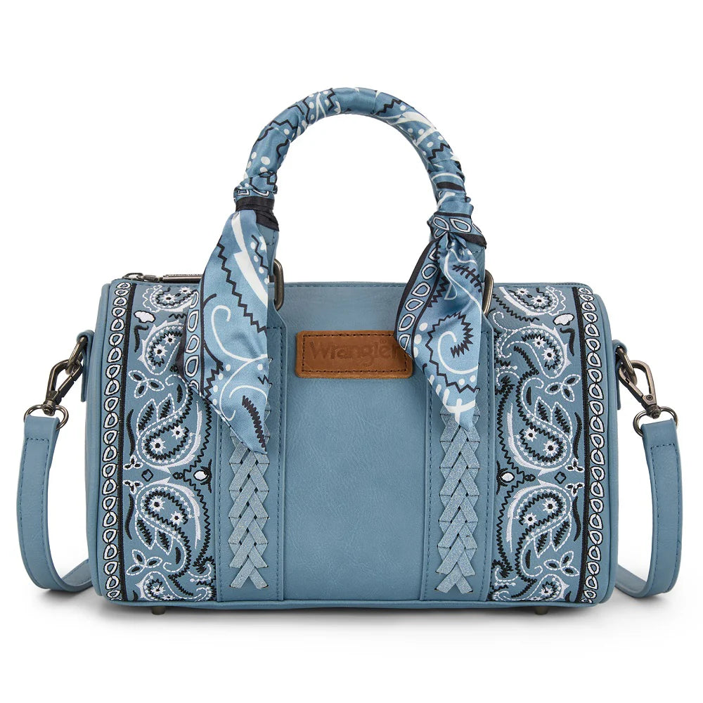 Wrangler Braided Paisley Bandana Boston Bag - Jean