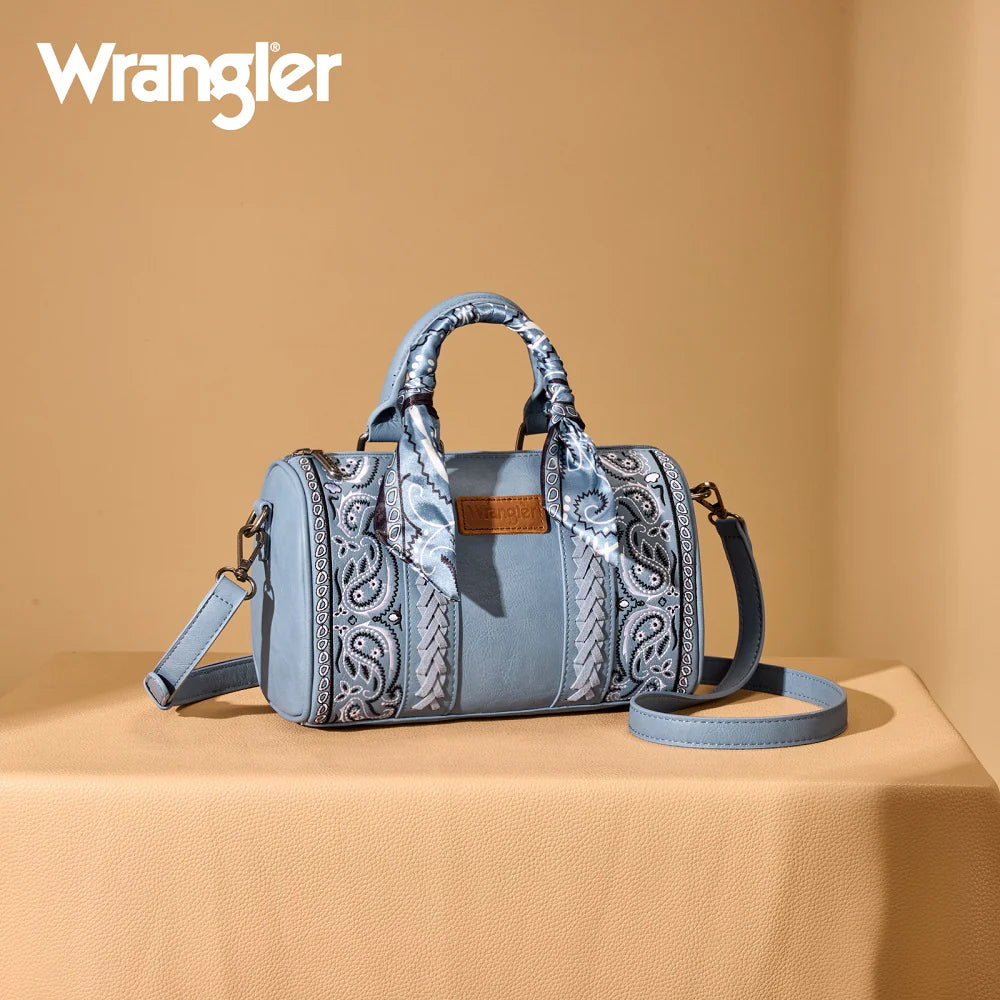 Wrangler Braided Paisley Bandana Boston Bag - Jean