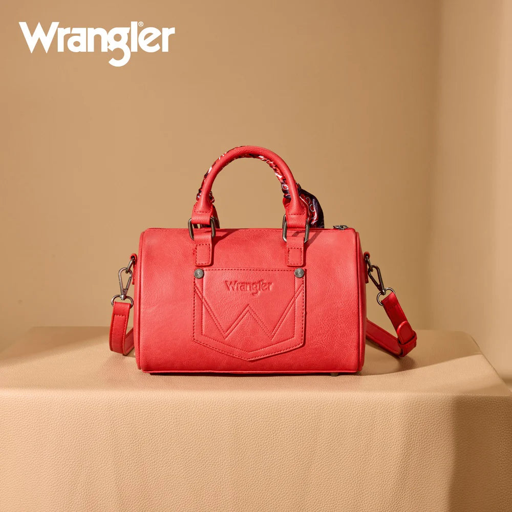 Wrangler Braided Paisley Bandana Boston Bag - Red