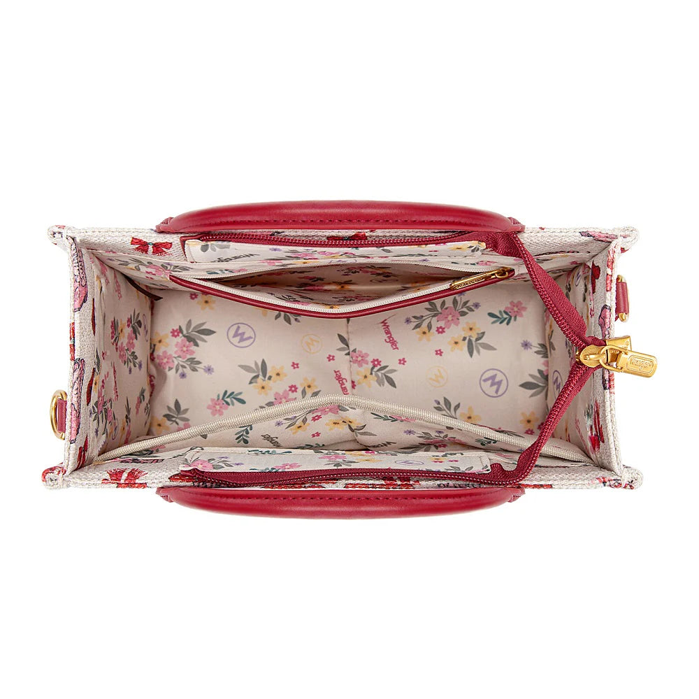 Wrangler Western Print Cowgirl Tote Bag/Crossbody - Red