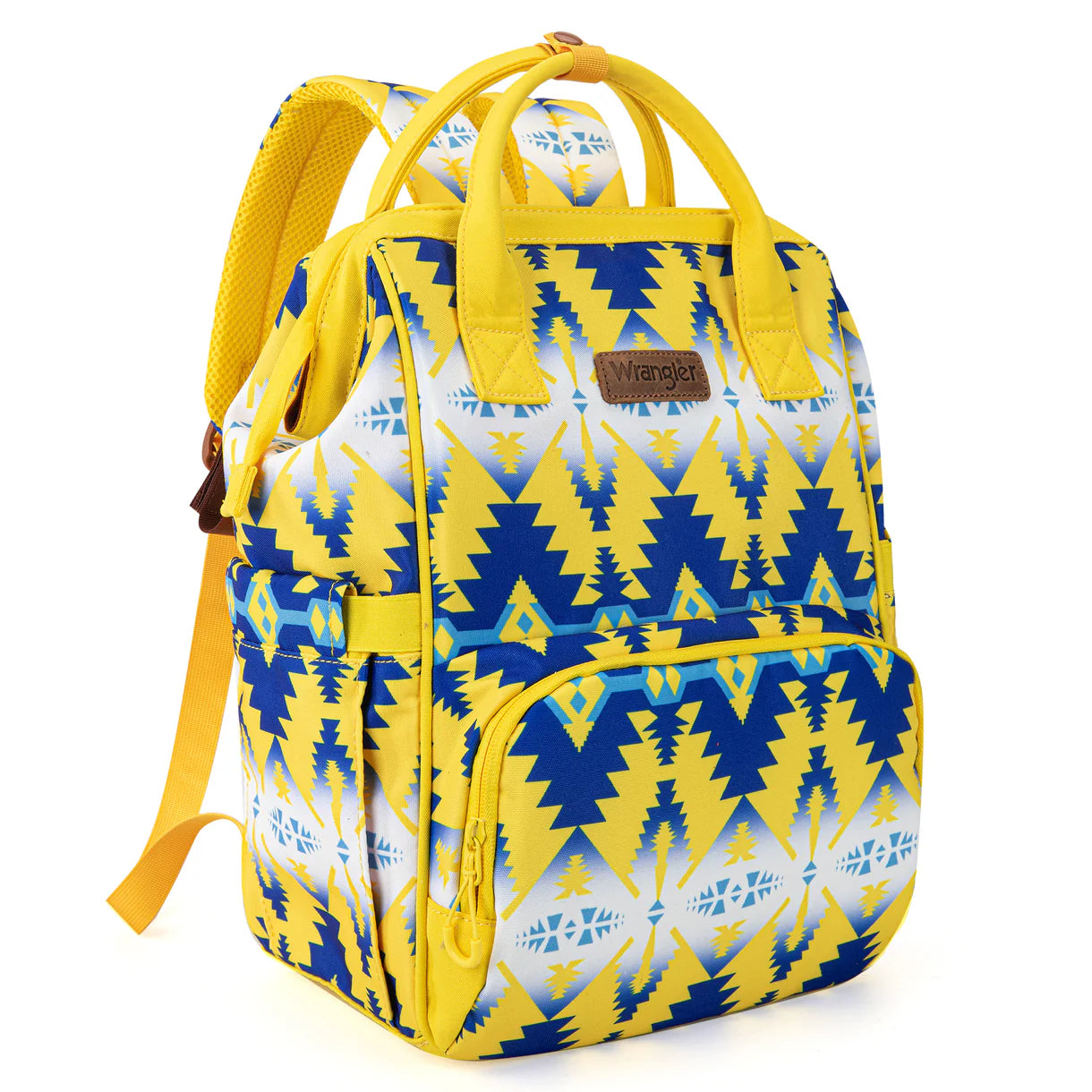 Wrangler Aztec Printed Callie Backpack - Yellow and Blue