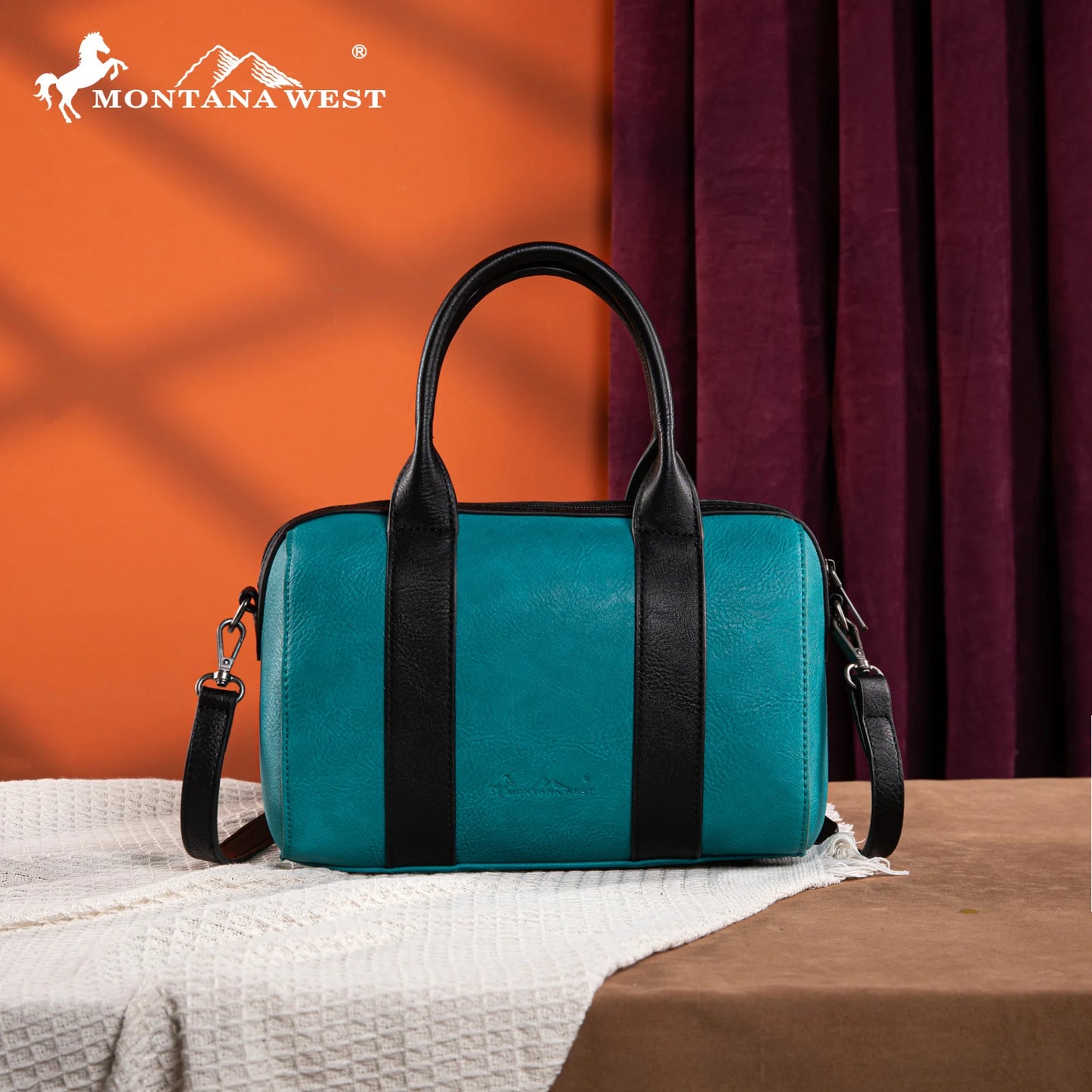 Montana West Embroidered Barrel Satchel Bag/Crossbody
