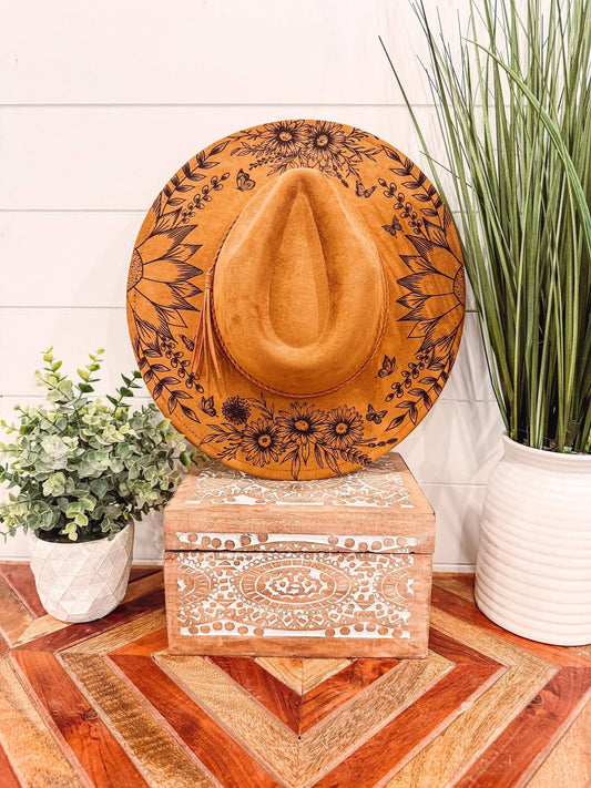 Engraved Floral Hat
