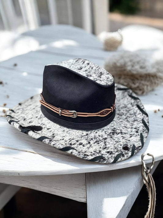 Western Hat Band Tooled Little Stones