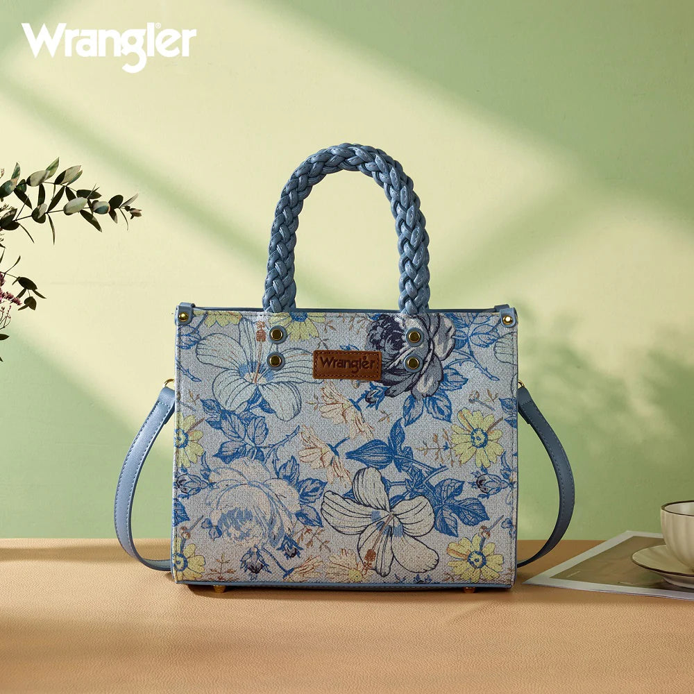 Wrangler Floral Print Braided Tote Bag - Jean