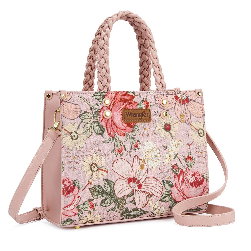 Wrangler Floral Print Braided Tote Bag