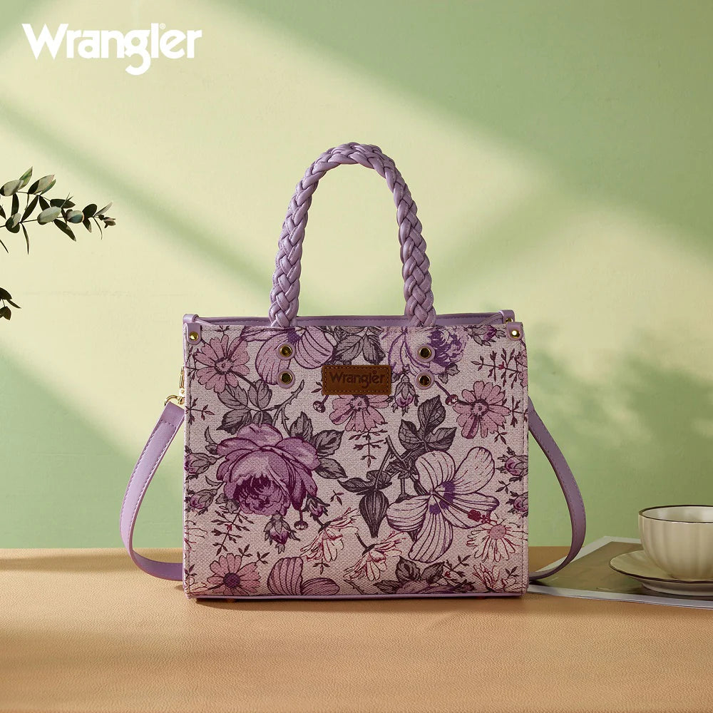 Wrangler Floral Print Braided Tote Bag
